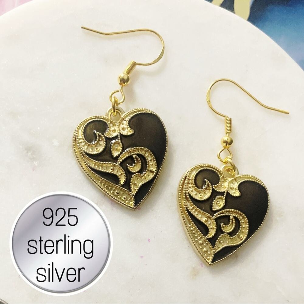 Heart earrings 925 sterling silver